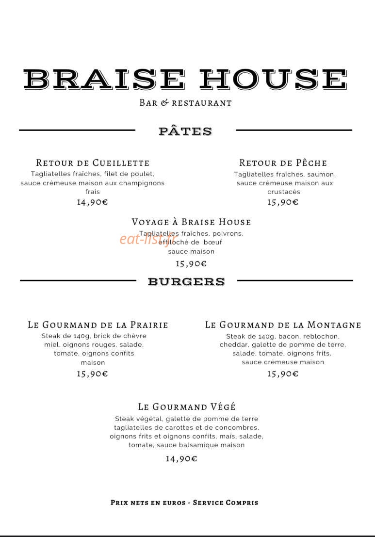 Braise House — carte page 4