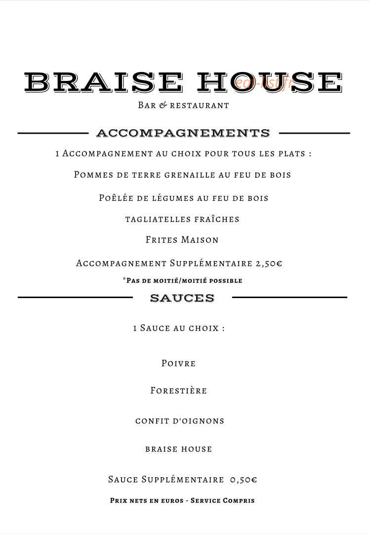 Braise House — carte page 3