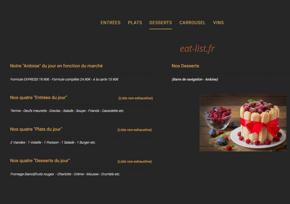 Brasserie du Pont — carte page 3