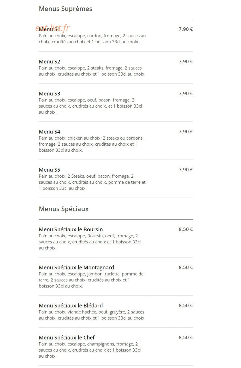 Chicken Time's — carte page 6