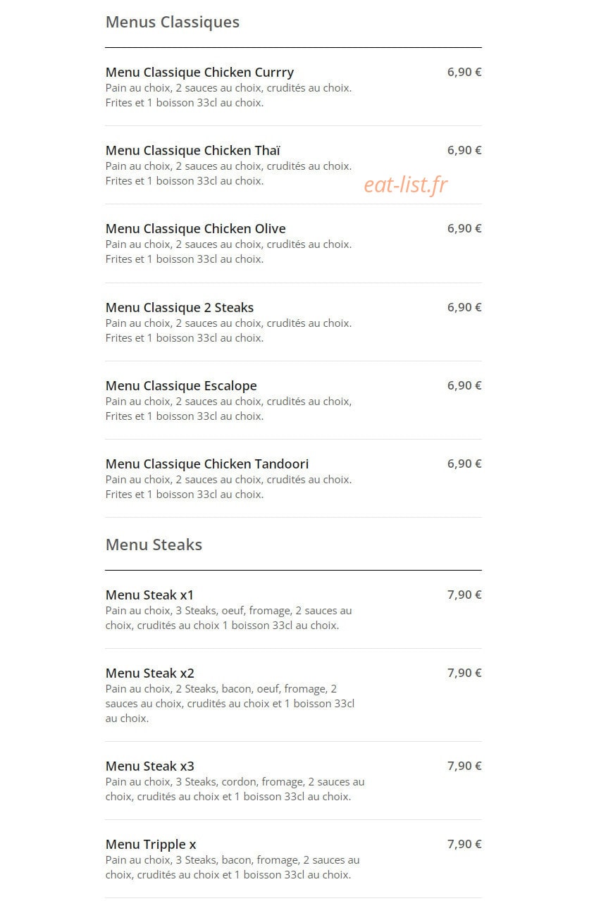 Chicken Time's — carte page 5