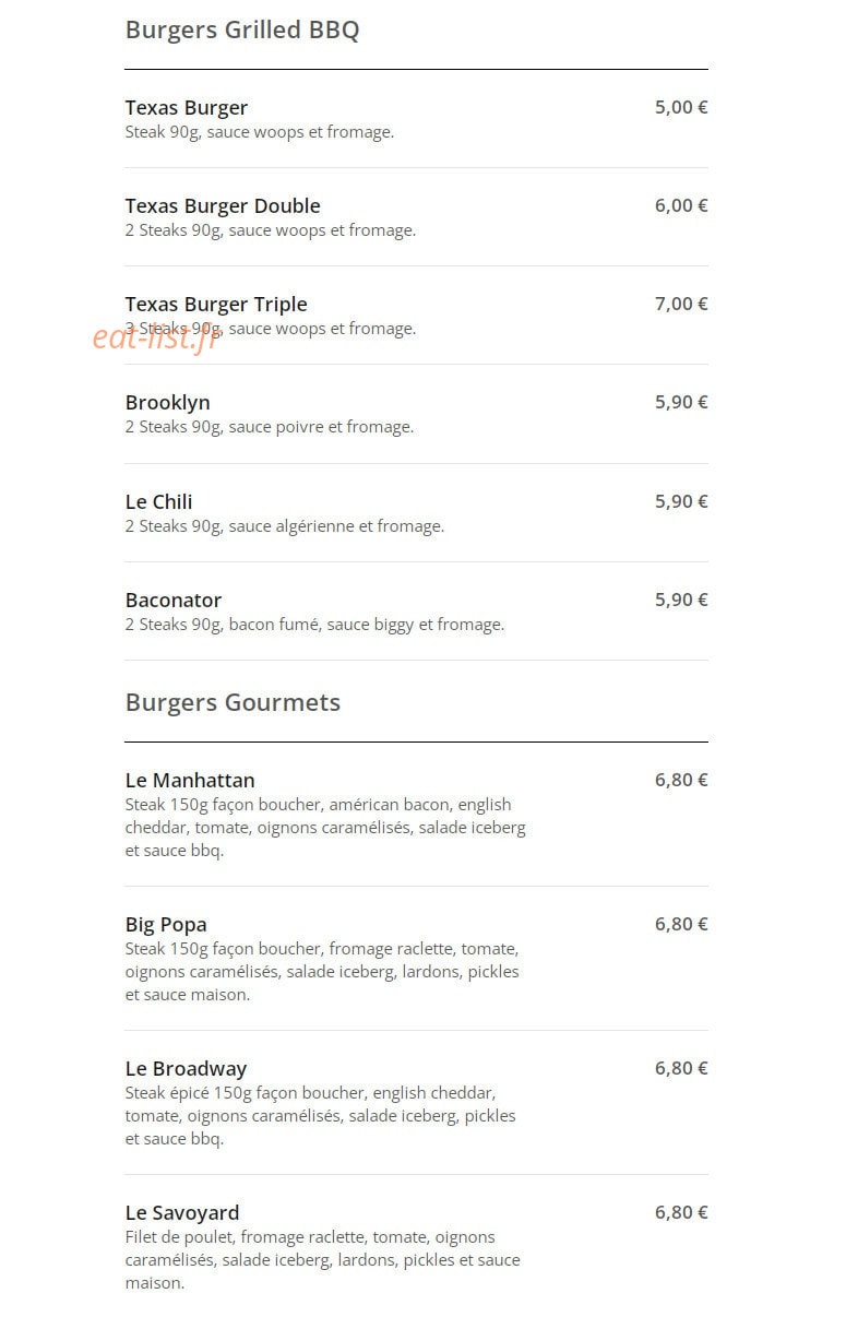 Chicken Time's — carte page 11