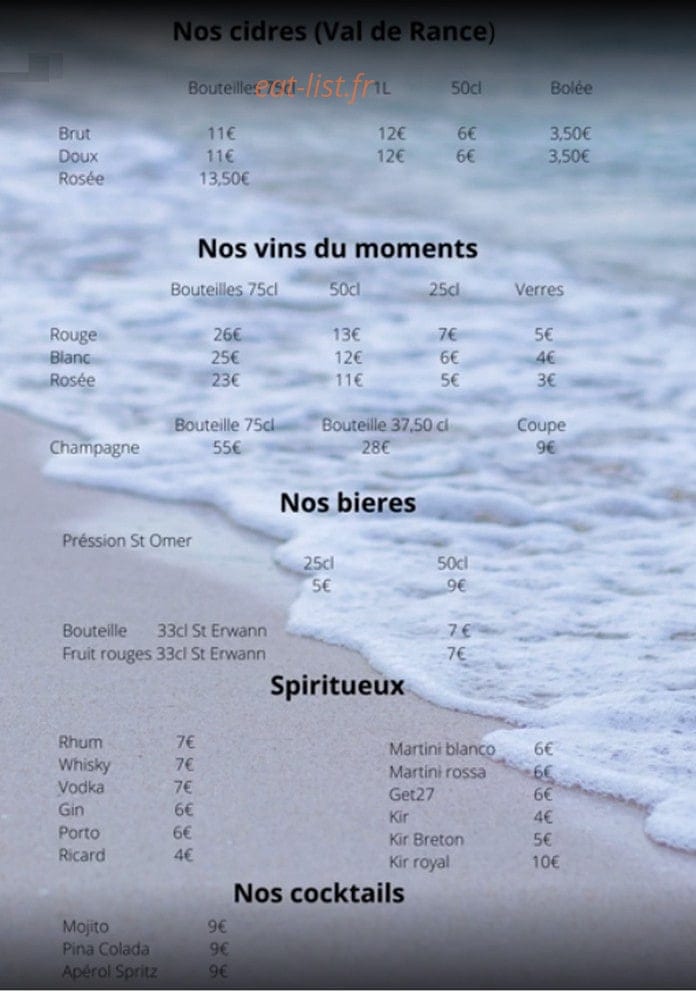 Crêperie de la place — carte page 6