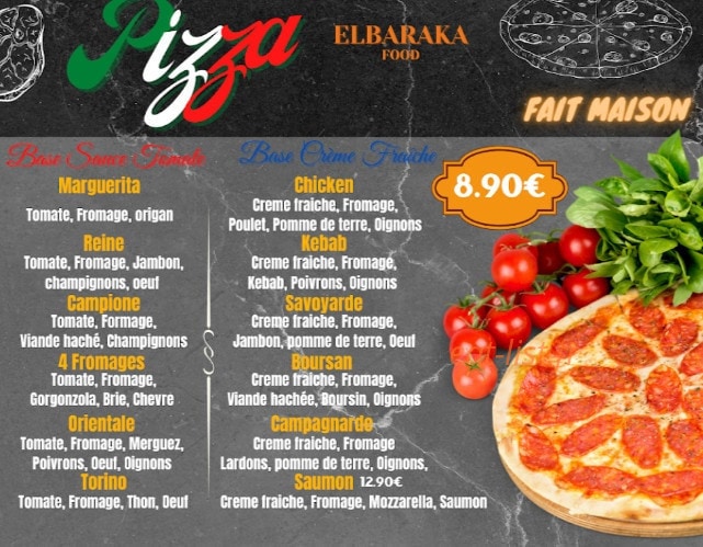 Elbaraka Food — carte page 1