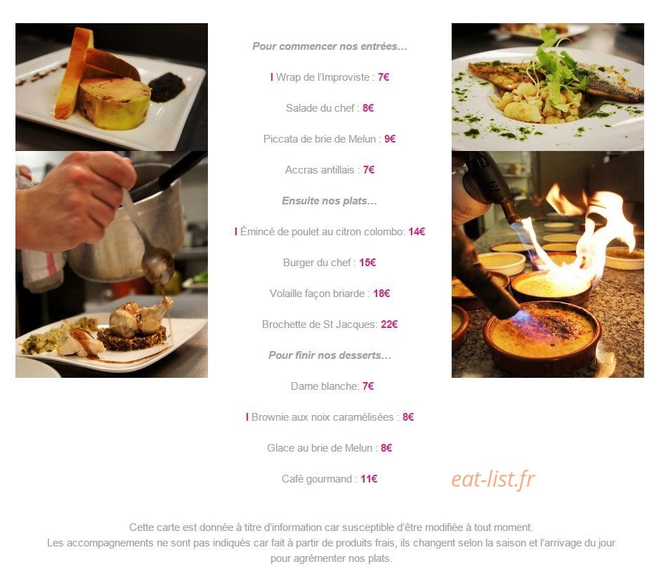L'Improviste — carte page 2