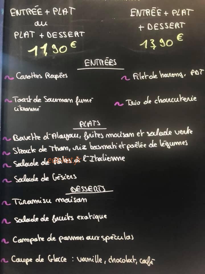 Le Bistro du Conseil — carte page 1
