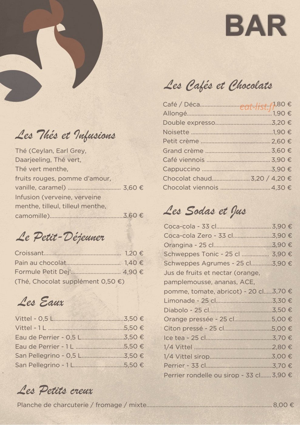 Le Bistro Francais — carte page 6