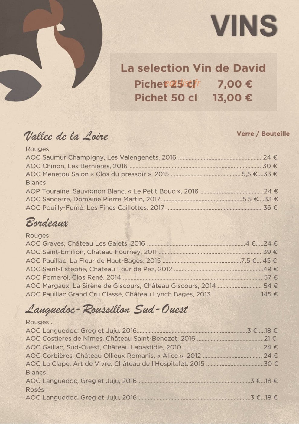 Le Bistro Francais — carte page 4