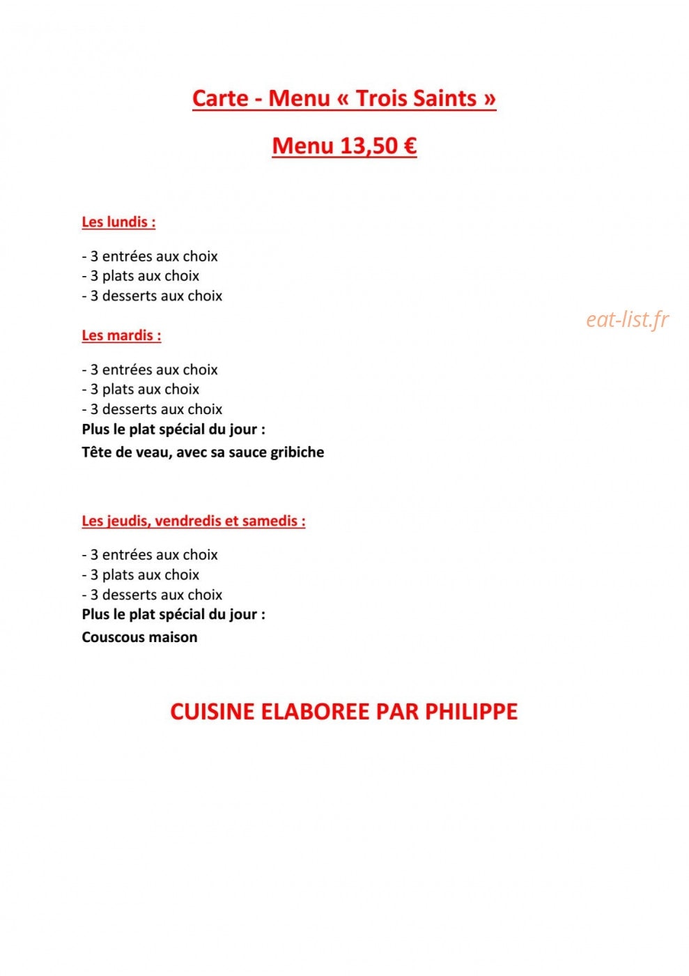 Les 3 saints — carte page 1