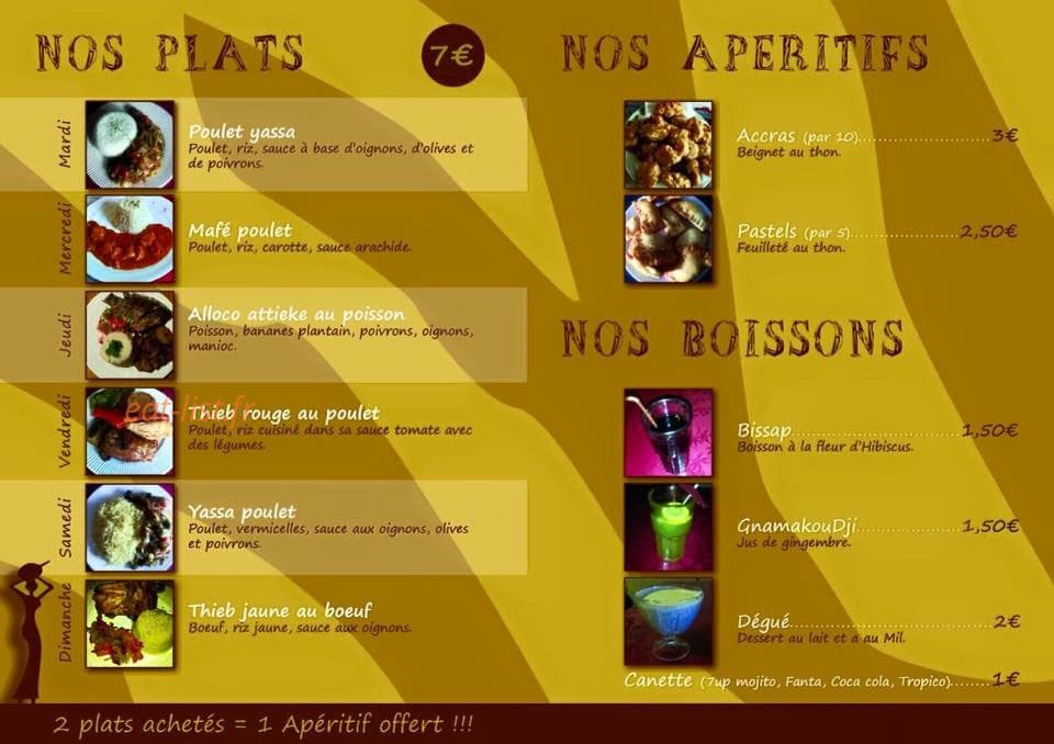 Les Délices De Kayes — carte page 2