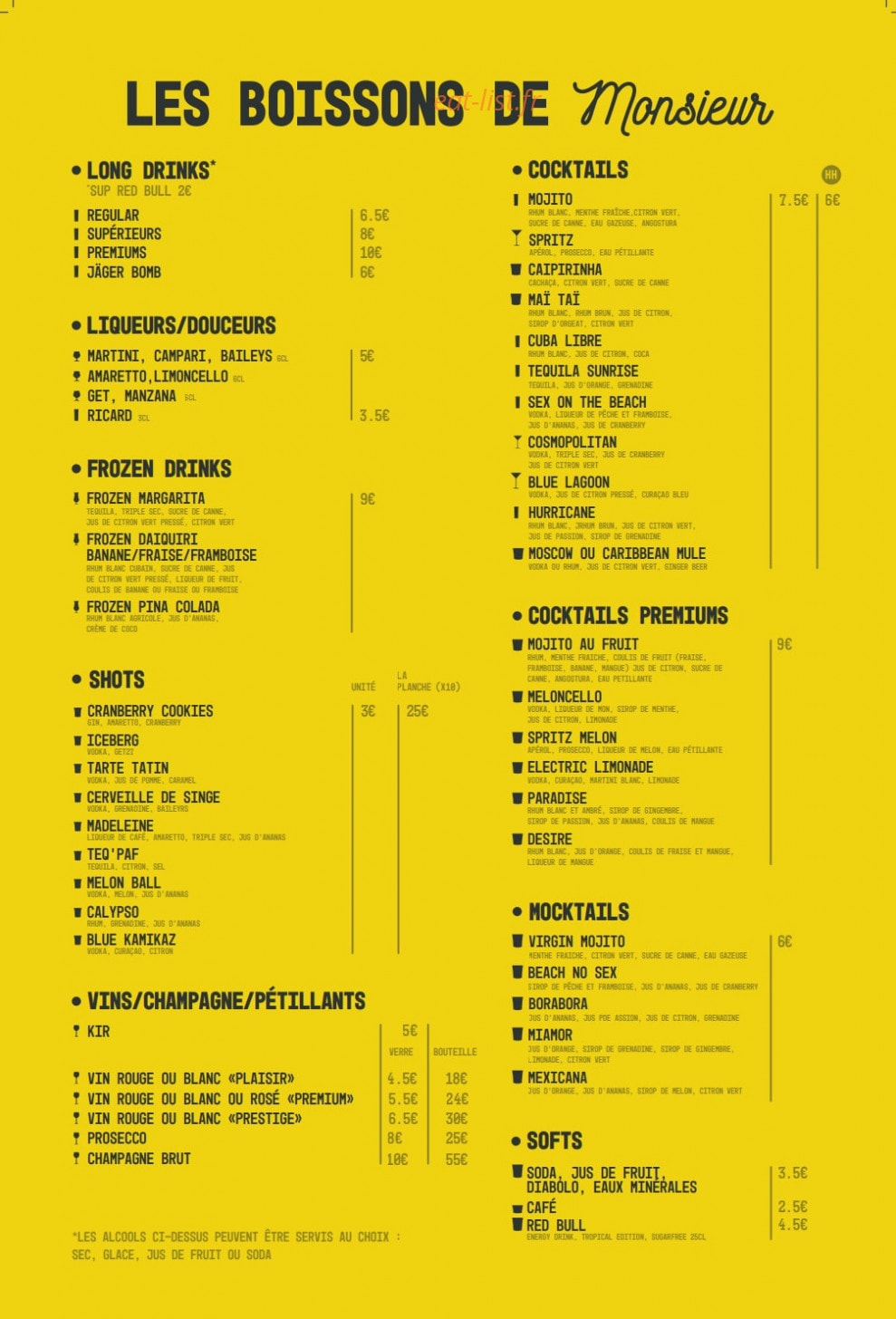 Monsieur le Zinc — carte page 2