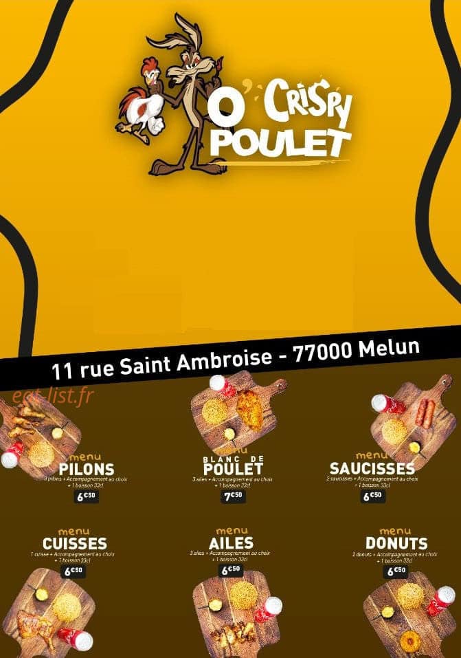 O'Crispy Poulet — carte page 1