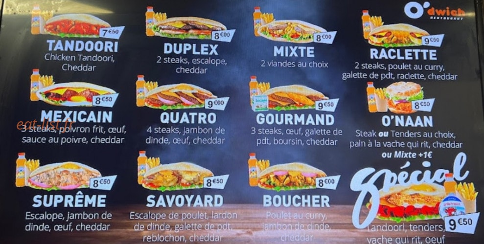 O'dwich — carte page 3