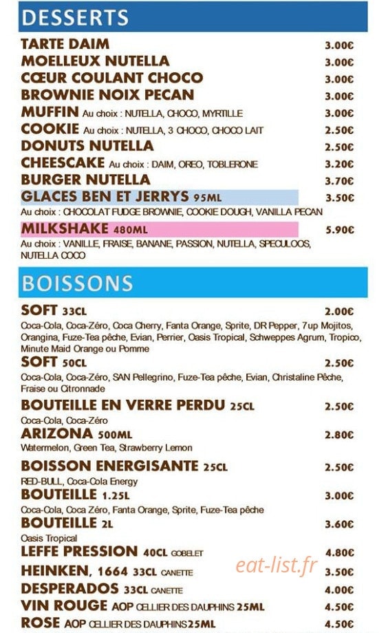Original Taste Burger — carte page 3