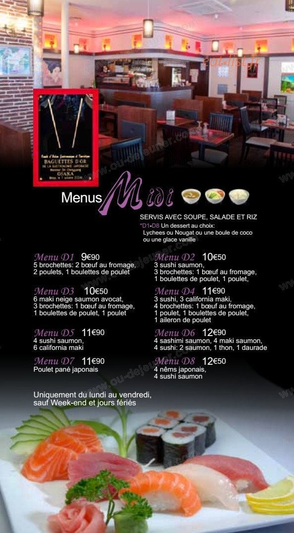 Osaka sushi — carte page 2