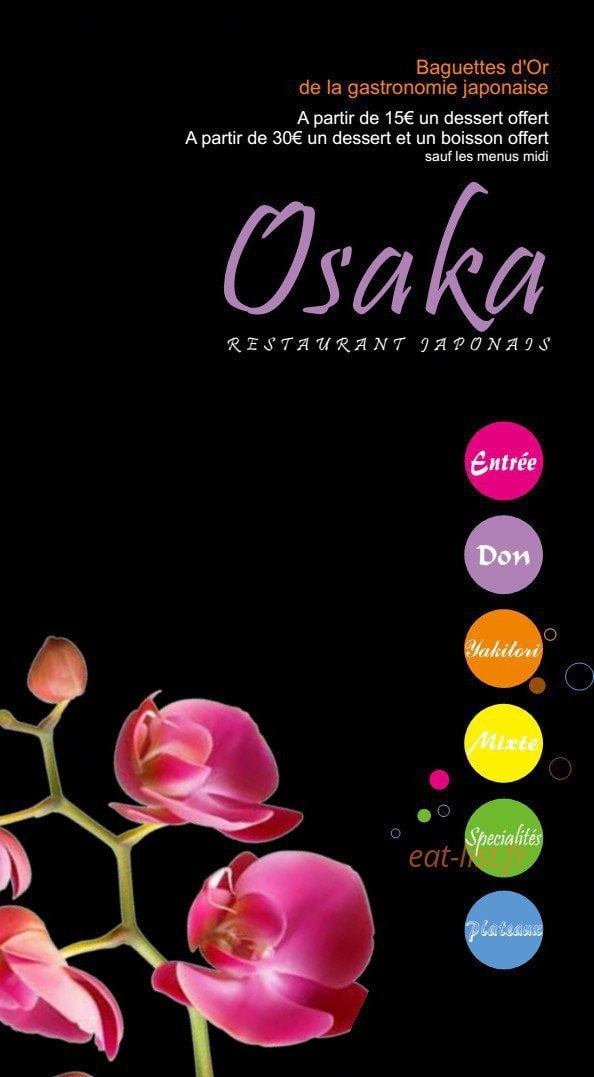Osaka sushi — carte page 1