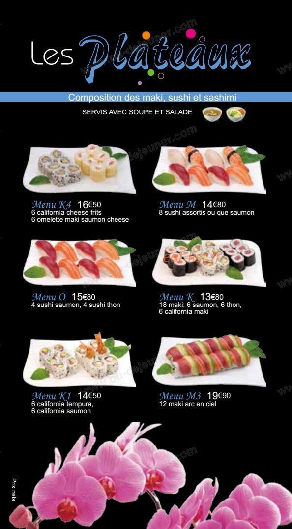 Osaka sushi — carte page 15