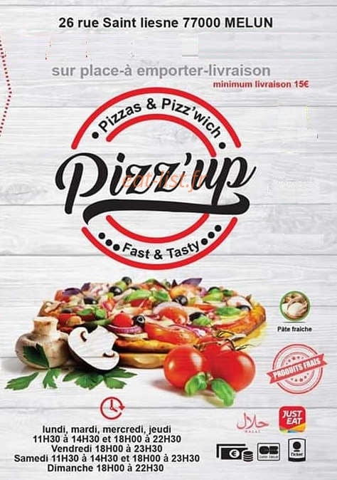 Pizz'up — carte page 1