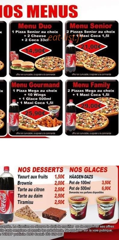 Pizza Fast — carte page 2