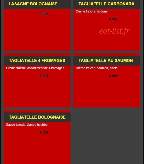 Planet Pizza — carte page 7