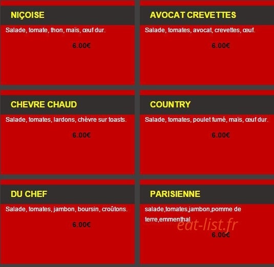 Planet Pizza — carte page 6