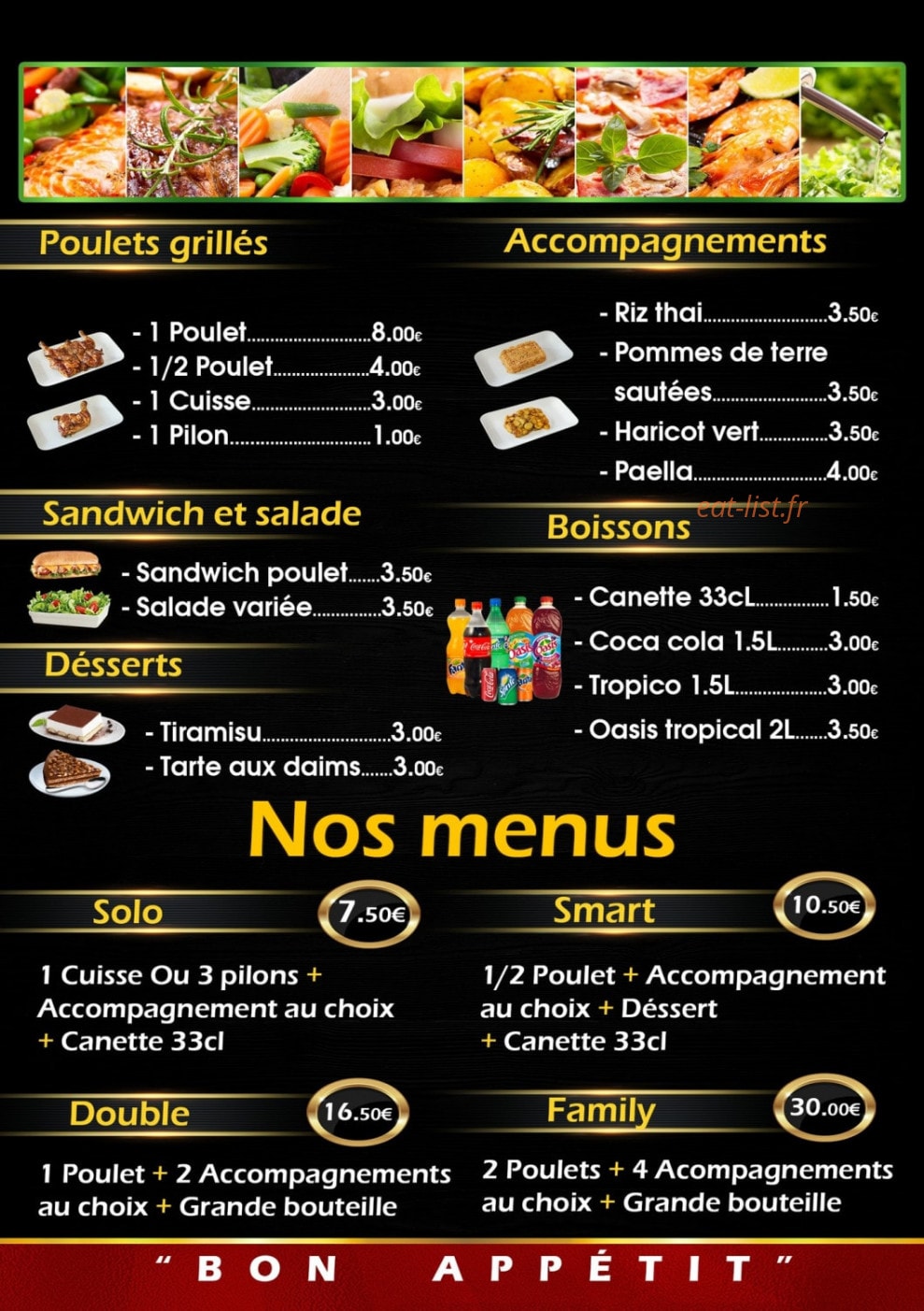 Smart Chicken — carte page 1