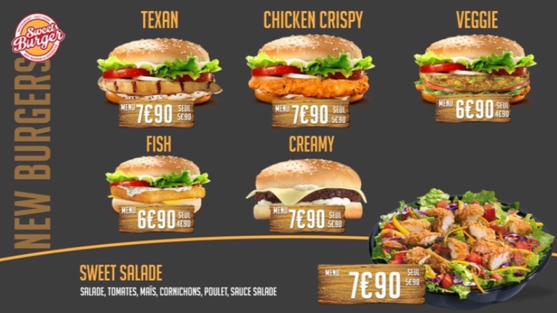 Sweet Burger — carte page 4