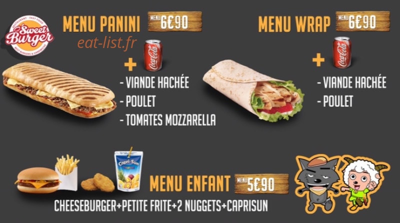 Sweet Burger — carte page 3