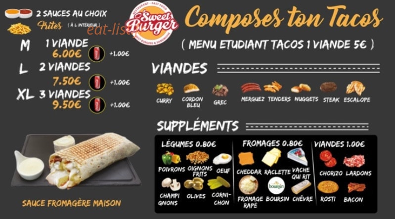 Sweet Burger — carte page 7