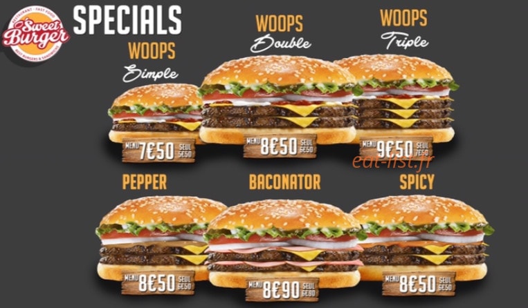 Sweet Burger — carte page 6