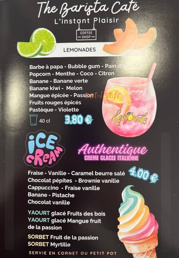 The Barista — carte page 2
