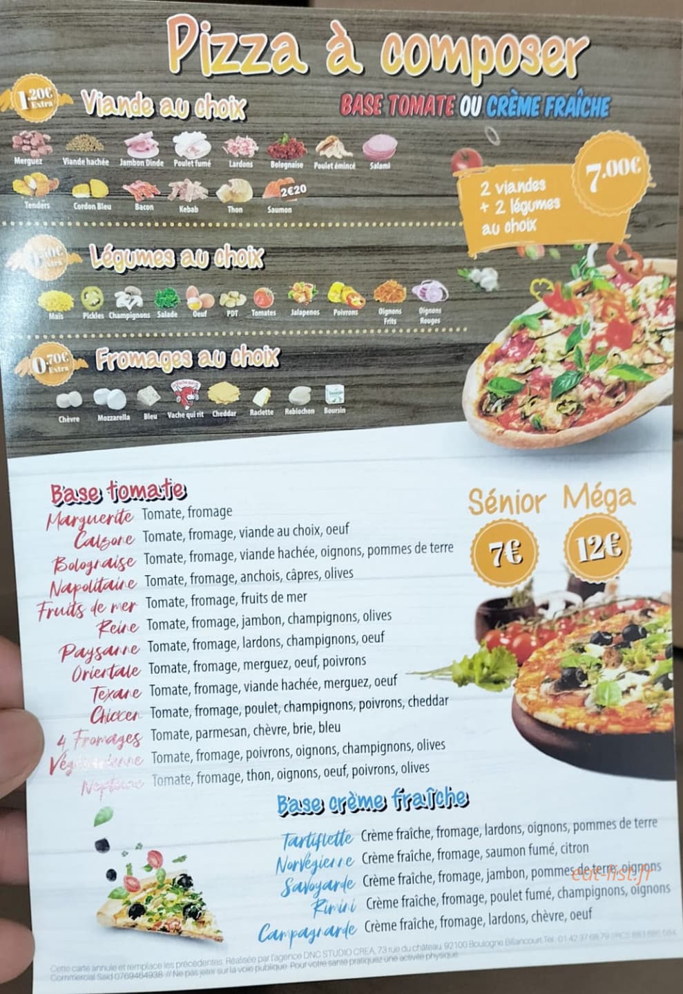 Pizza Story — carte page 1
