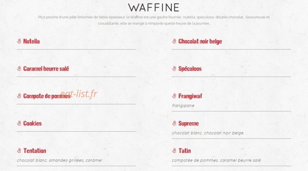 Waffle factory — carte page 3