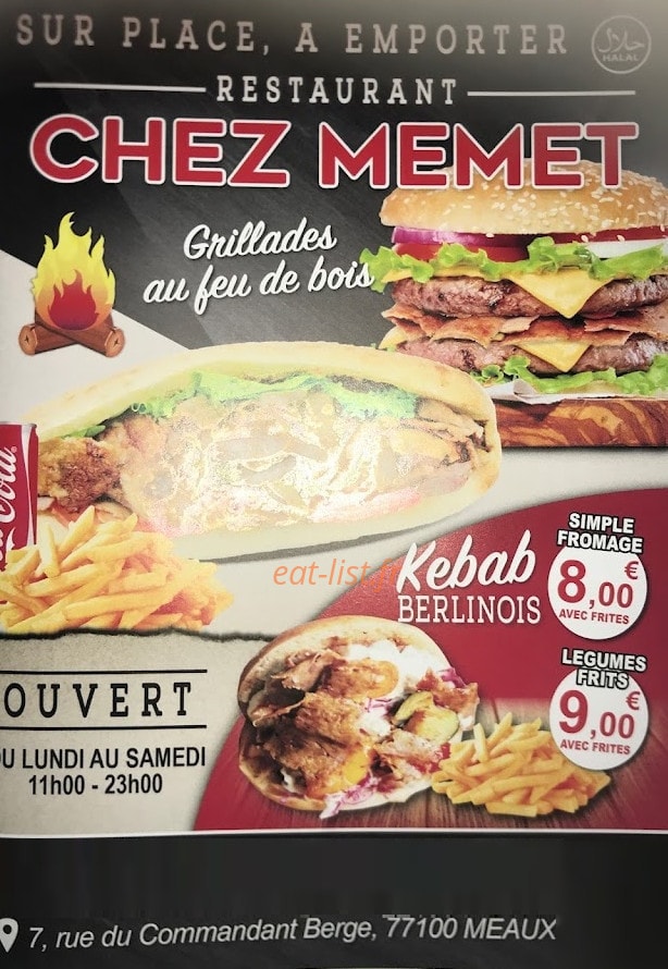 Chez Memet — carte page 1