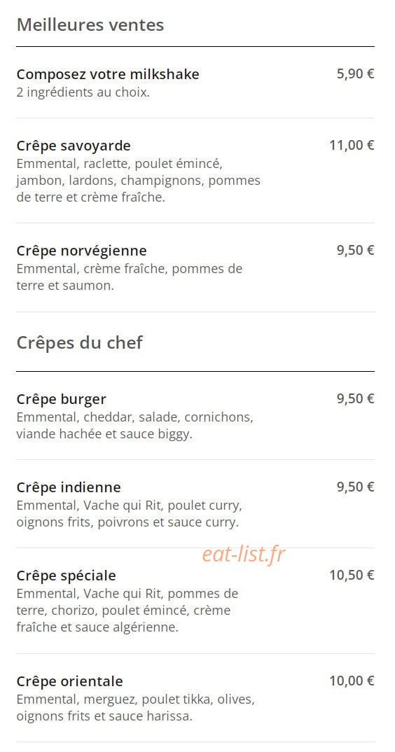 Crêpe n joy — carte page 1