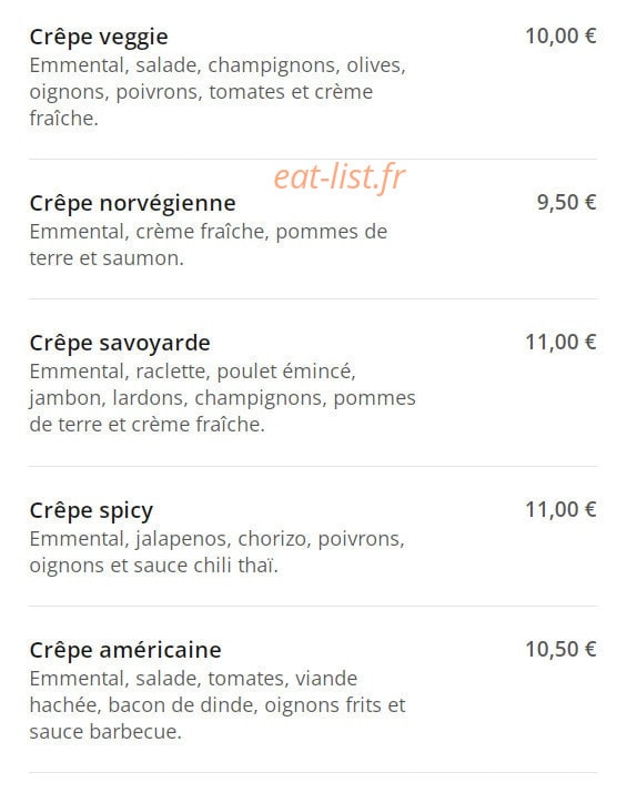 Crêpe n joy — carte page 2