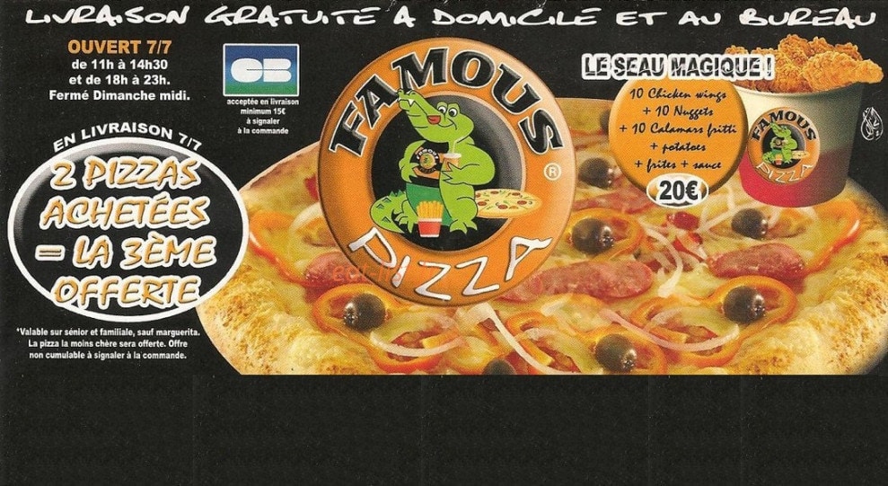 Famous Pizza — carte page 1