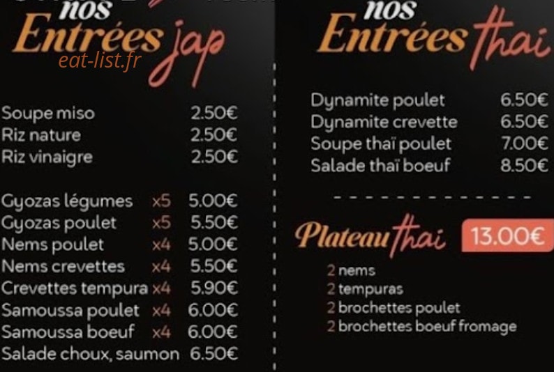 Konoha sushi & thai — carte page 1