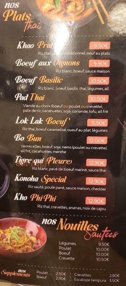 Konoha sushi & thai — carte page 2