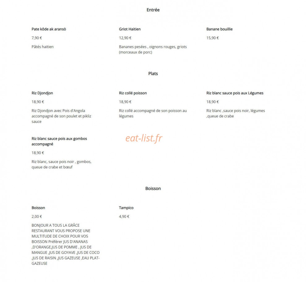 La Grâce — carte page 1