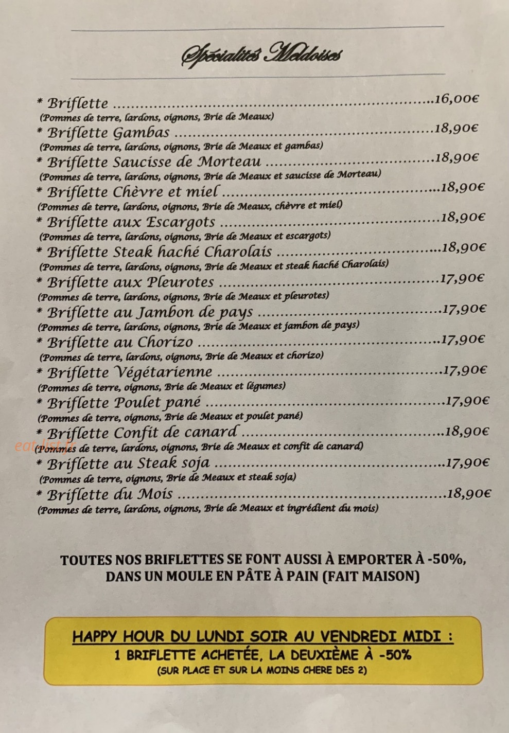 La Maison Meldoise — carte page 3