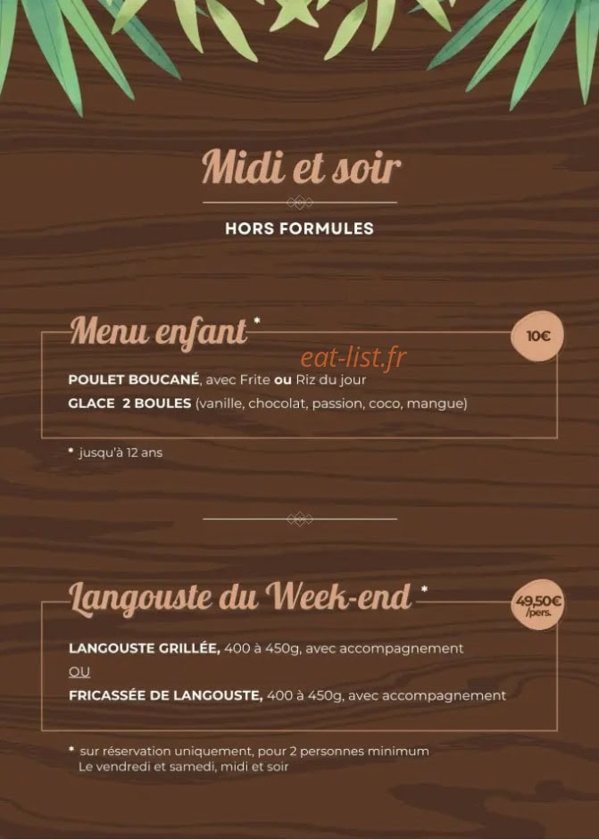 La Table Antillaise — carte page 2