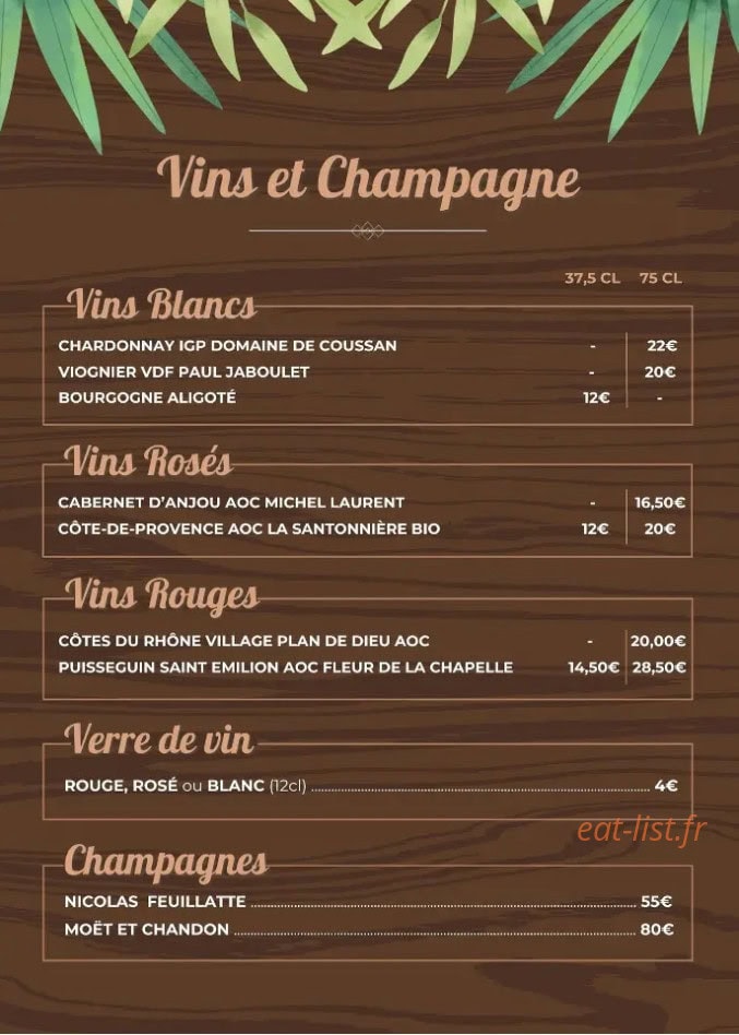 La Table Antillaise — carte page 6