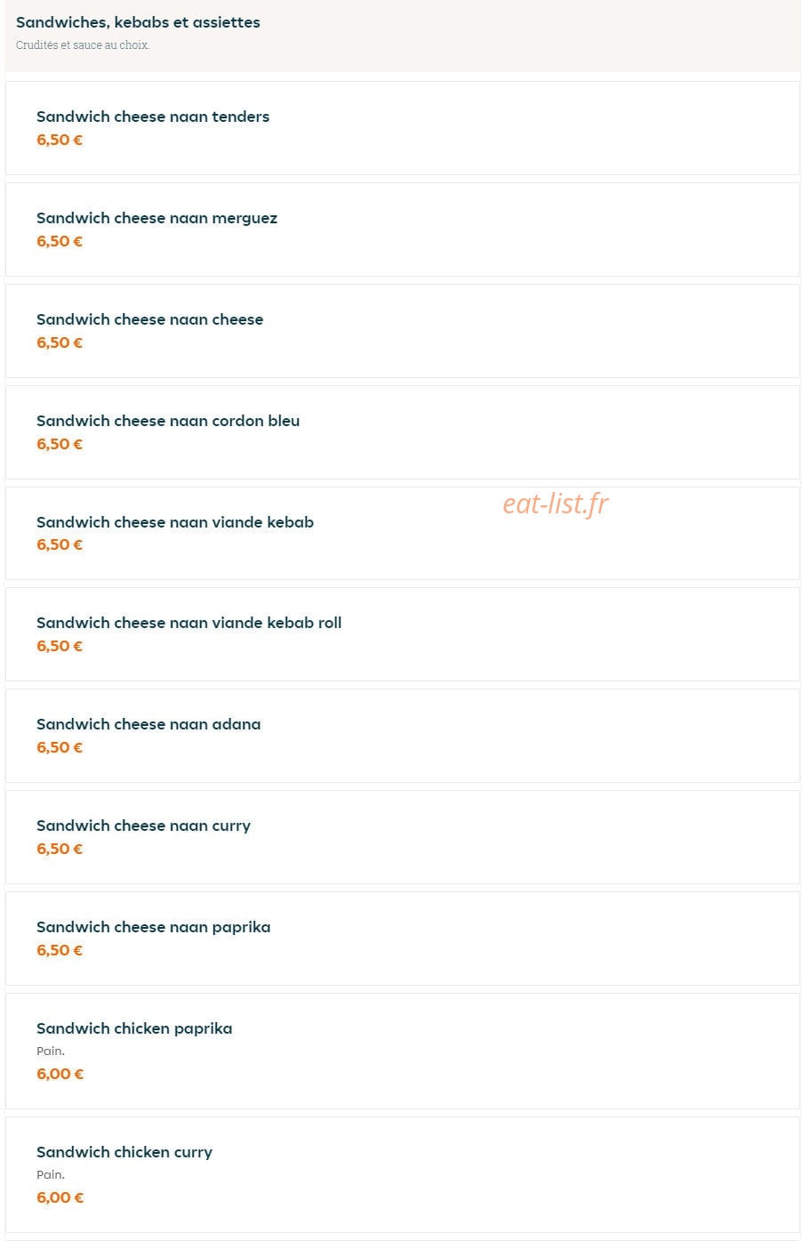 Le Delice — carte page 11