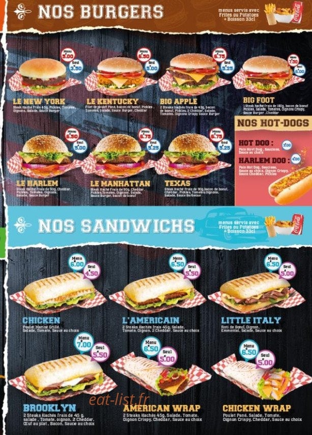 Le Harlem Food — carte page 3