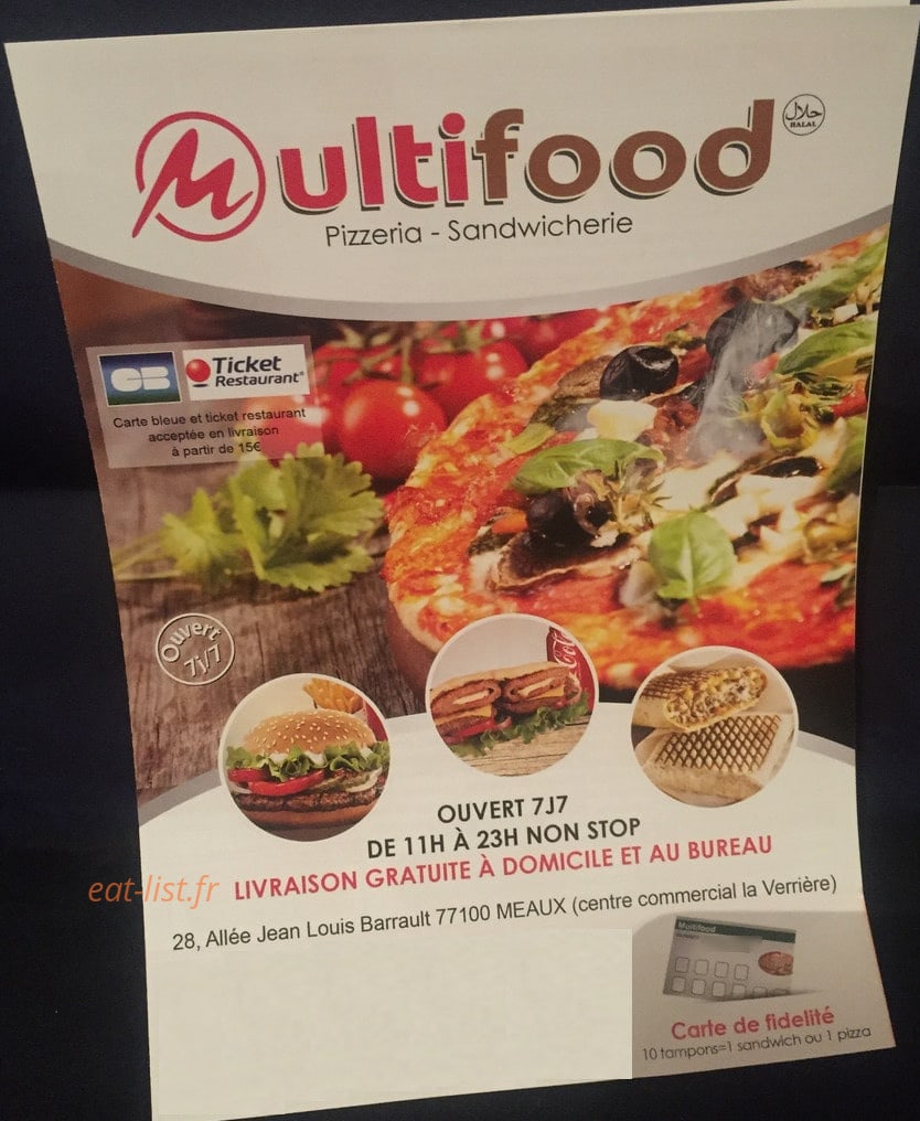 Multifood — carte page 1