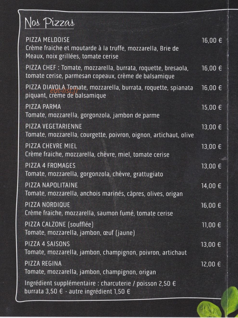 Pizza Del Bosco — carte page 2