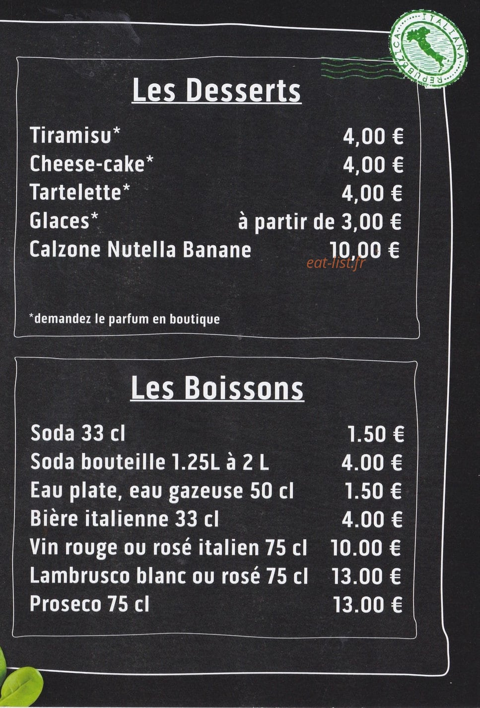 Pizza Del Bosco — carte page 3