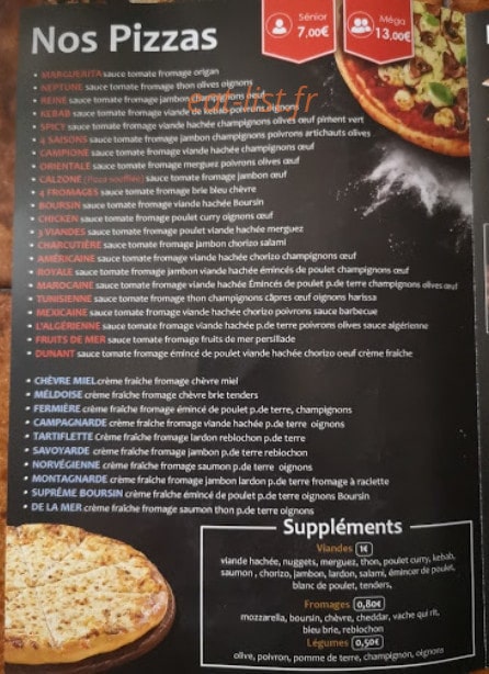 Pizza dunant — carte page 1