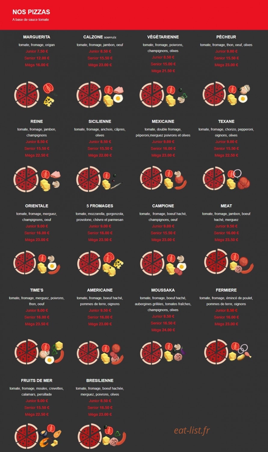 Pizza Time's — carte page 2
